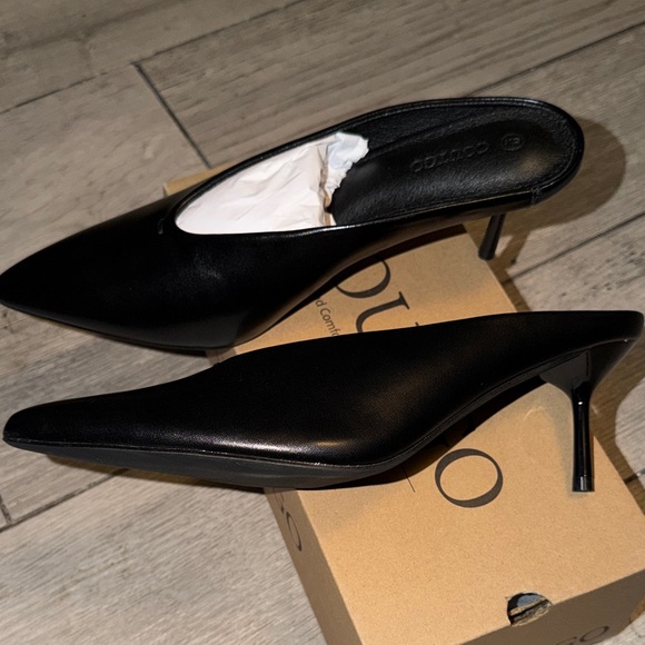 Black Women's Mules with kitten heel - Picture 4 of 7